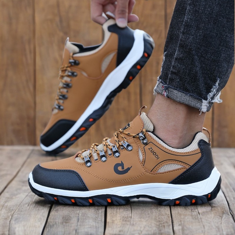 Men'S Mountain Biking Shoes - ハイキングブーツ メンズ ブラック スニーカー 防水性と耐久性のある登山靴、男性用加硫靴 サイズ