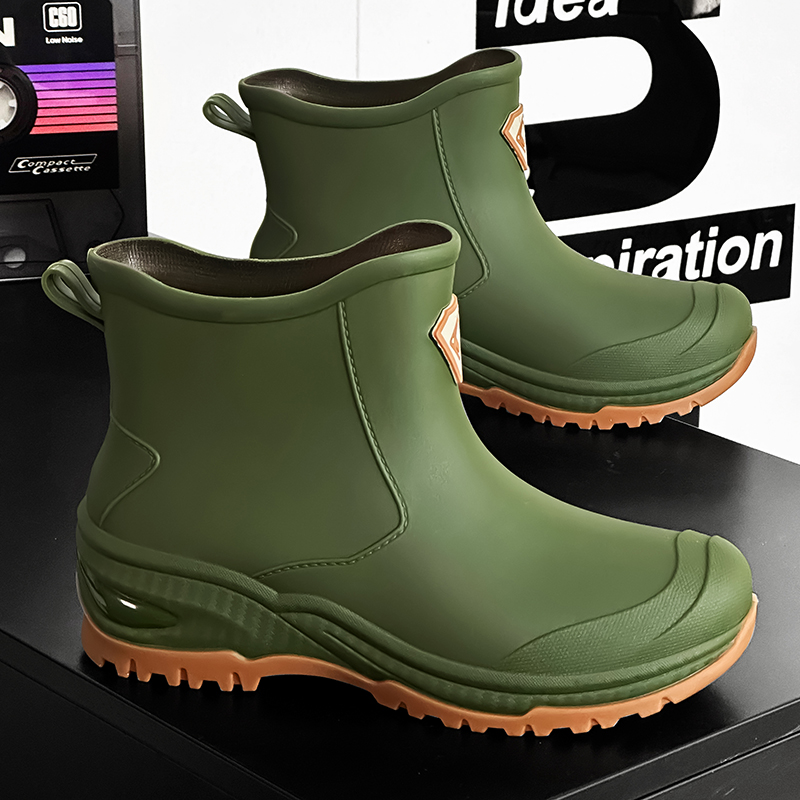 Men'S Mountain Biking Shoes - メンズレインブーツ アウトドア耐摩耗性 登山 釣り用 滑り止め ショート丈
