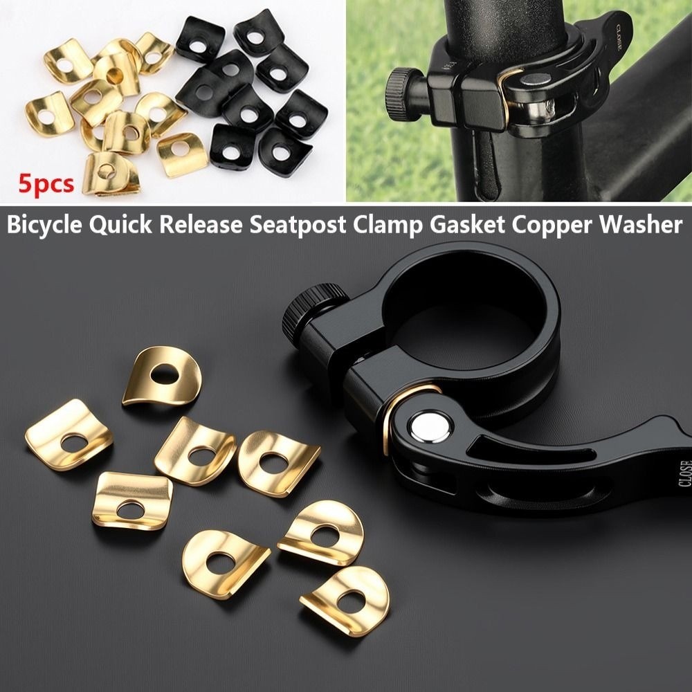 Mountain Biking Pads - 5個入り 新型ゴールド自転車クイックリリース銅ワッシャー プラスチック製3種類 マウンテンバイクチューブクリップ ゴムリングパッド 電動三輪車用