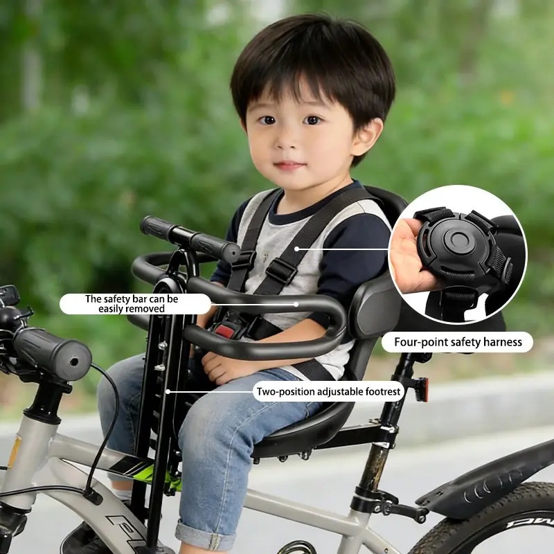 フロントマウント式子供用自転車シート（安全ハーネス付き）、大 - Mountain Biking Shop のレビューと価格